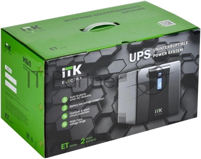 Источник бесперебойного питания Line-interactive 1,2кВА/720Вт, фаза 1/1, LCD дисплей, с АКБ 2х7AH, USB, Schuko