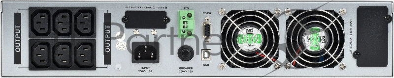 Источник бесперебойного питания Online Rackmount 3кВА/3кВт, однофазный с LCD дисплеем 72VDC с АКБ 2U 6х7AH