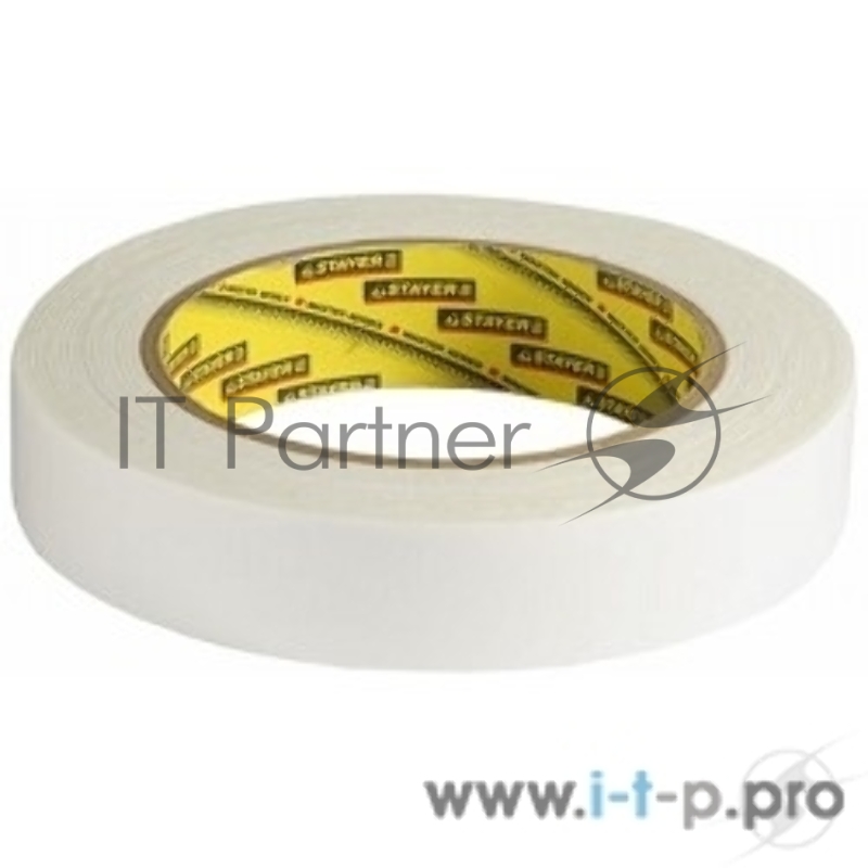 Лента STAYER PROFI клейкая двусторонняя, на вспененной основе, белая, 19мм х 5м 12231-19-05