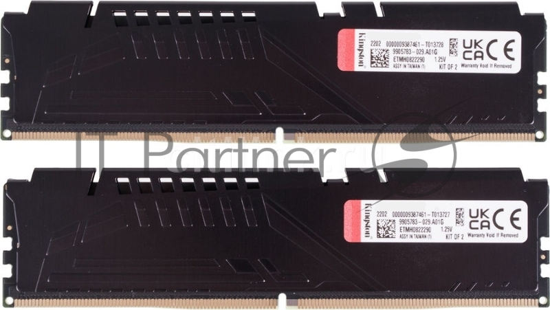 Оперативная память Kingston DRAM 32GB 5200MHz DDR5 CL40 DIMM (Kit of 2) FURY Beast Black EAN: 740617324358