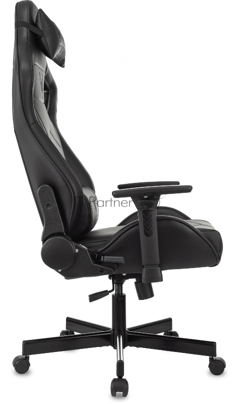 Кресло игровое Knight Gladiator черный эко.кожа крестов. металл