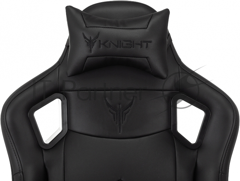 Кресло игровое Knight Gladiator черный эко.кожа крестов. металл