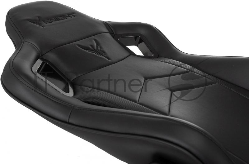 Кресло игровое Knight Gladiator черный эко.кожа крестов. металл