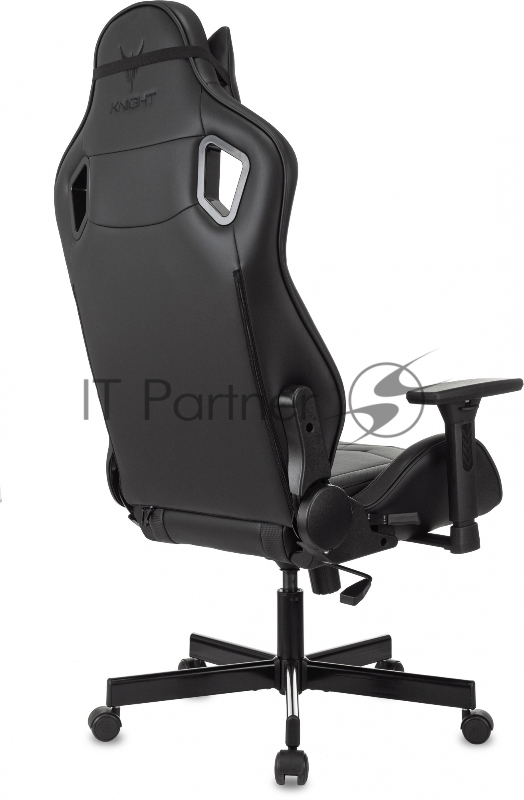 Кресло игровое Knight Gladiator черный эко.кожа крестов. металл