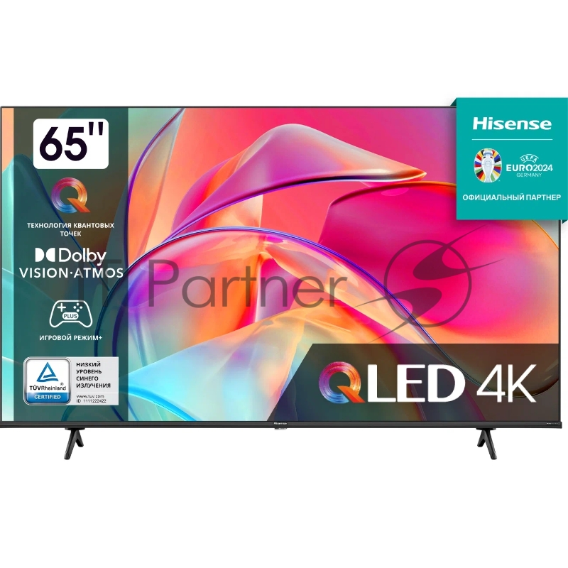 Телевизор HISENSE 65 65E7KQPRO 4K/UHD QLED 3840x2160 2160p TV Bluetooth Wi-Fi Direct VIDAA черный