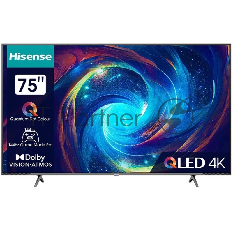 Телевизор HISENSE 75 75E7KQPRO 4K/Hotel/UHD QLED 3840x2160 2160p TV Bluetooth Wi-Fi Direct VIDAA черный / серый