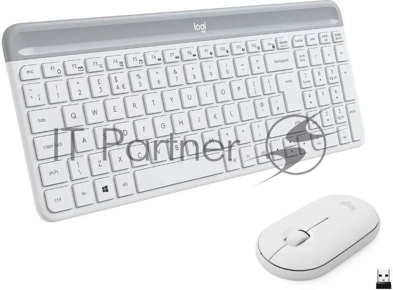 Клавиатура + мышь Logitech Combo MK470 клав:белый/серый мышь:белый USB беспроводная slim