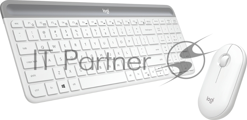 Клавиатура + мышь Logitech Combo MK470 клав:белый/серый мышь:белый USB беспроводная slim