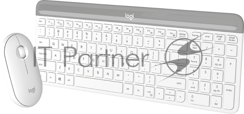 Клавиатура + мышь Logitech Combo MK470 клав:белый/серый мышь:белый USB беспроводная slim
