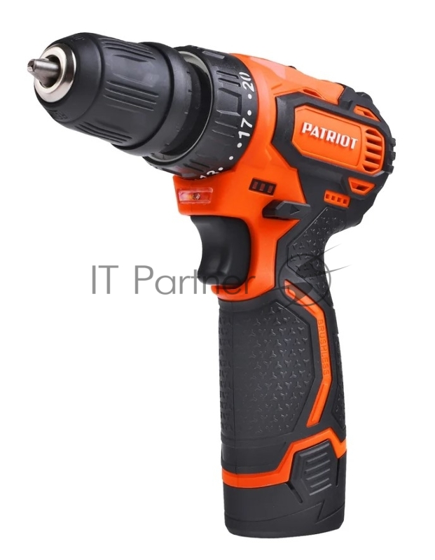 Дрель-шуруповерт аккумуляторная PATRIOT BR 369Li, две АКБ Li-Ion, 12В, 2,0 Ач, 35Нм, Съемный патрон, 1/4 HEX, 2 скорости, кейс, БЕСЩЕТОЧНЫЙ ЭД