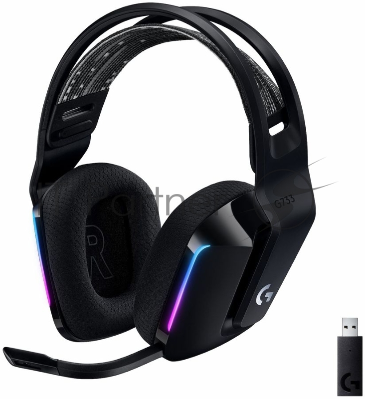 Наушники LOGITECH G733 LIGHTSPEED Wireless RGB Gaming Headset - BLACK - 2.4GHZ - EMEA