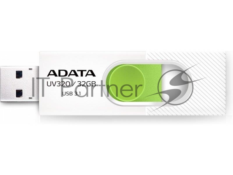 Флеш накопитель 32GB A-DATA UV320, USB 3.2, белый/зеленый