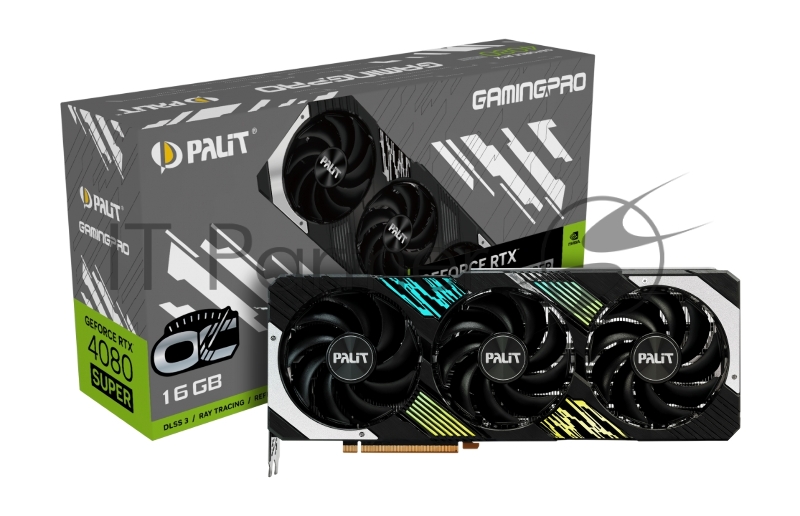 Видеокарта Palit PCI-E 4.0 RTX4080 SUPER GAMINGPRO OC NVIDIA GeForce RTX 4080 Super 16Gb 256bit GDDR6X 2295/23000 HDMIx1 DPx3 HDCP Ret