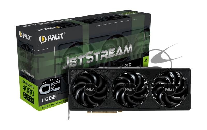 Видеокарта Palit PCI-E 4.0 RTX4080 SUPER JETSTREAM OC NVIDIA GeForce RTX 4080 Super 16Gb 256bit GDDR6X 2295/23000 HDMIx1 DPx3 HDCP Ret
