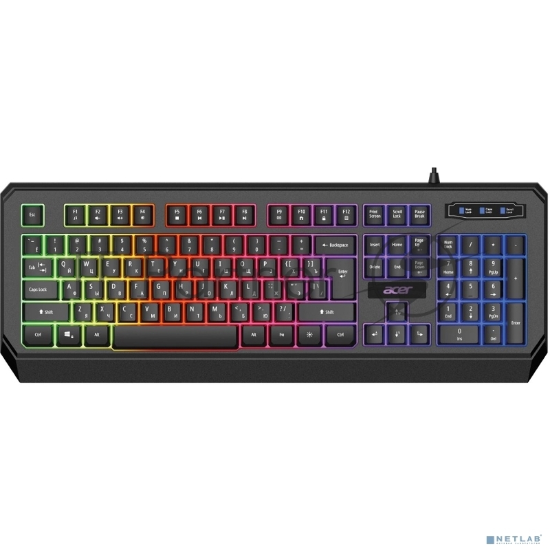 Клавиатура Acer OKW300 черный USB for gamer LED (ZL.KBDCC.019)