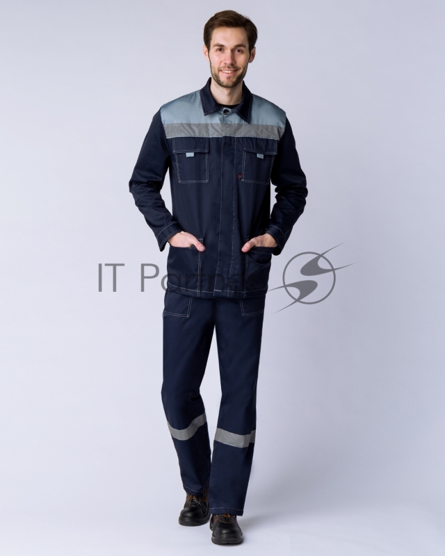 Костюм Галакт МВО (ткань Смесовая 50 50,220) полукомбинезон, темно-синий серый, 56-58 170-176