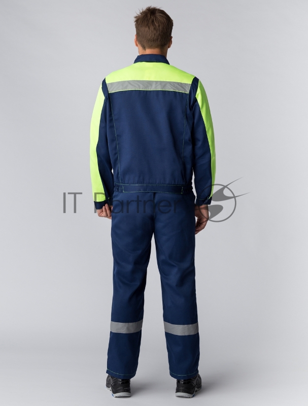 Костюм Сфера NEW (ткань Смесовая,210) полукомбинезон, темно-синий/лимонный, 56-58/ 170-176