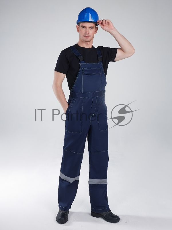 Костюм Сфера NEW (ткань Смесовая,210) полукомбинезон, темно-синий/лимонный, 56-58/ 170-176