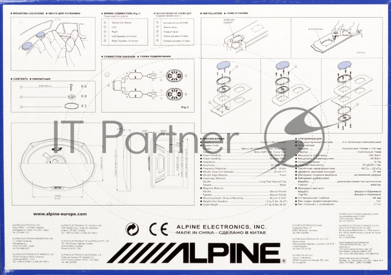 Колонки автомобильные Alpine SXE-69C2 280Вт 92дБ 15x23см (6x9дюйм) (ком.:2кол.) коаксиальные двухполосные