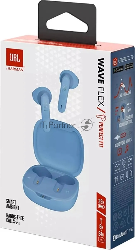 Наушники JBL, модель Wave Flex TWS, blue