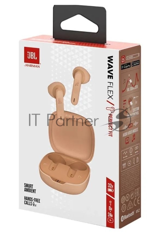 Наушники JBL, модель Wave Flex TWS, beige