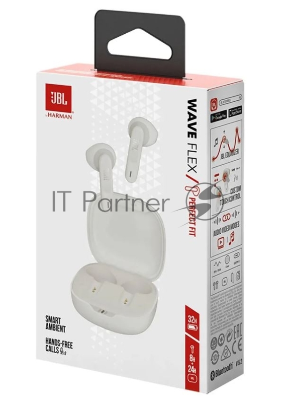 Наушники JBL, модель Wave Flex TWS, white