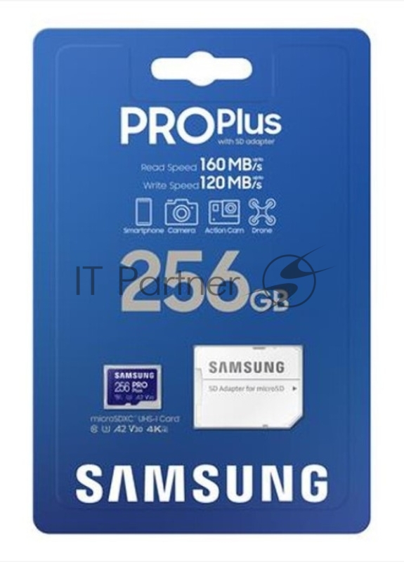Флеш карта microSDXC 256Gb Samsung PRO PLUS (180/130 Mb/s, adapter) (MB-MD256SA/EU)