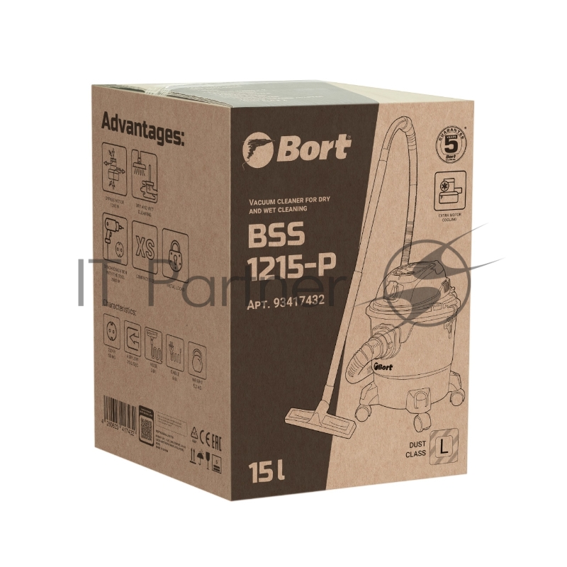 Пылесос строительный Bort BSS-1215 (93417432)