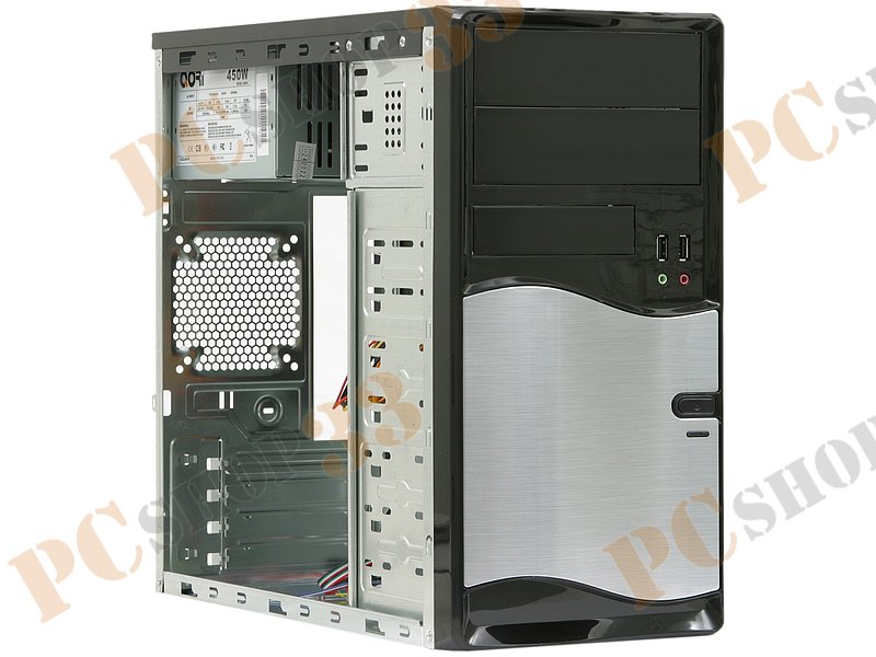 Корпус Minitower Codegen M105-A11, mATX, черно-серебр. (450Вт)