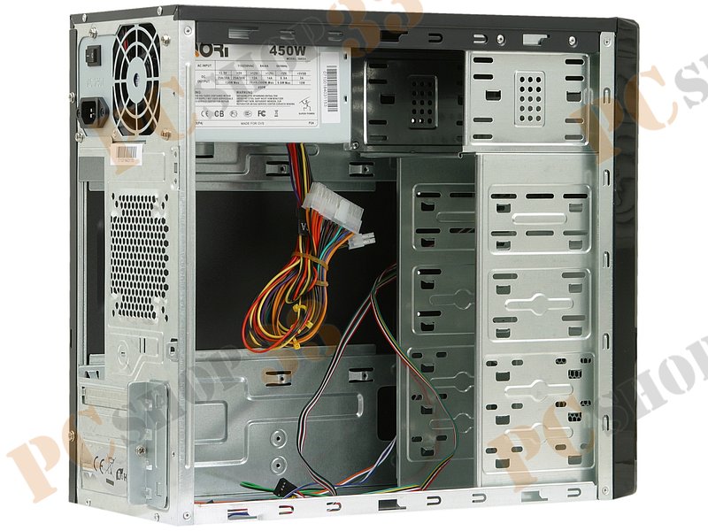 Корпус Minitower Codegen M105-A11, mATX, черно-серебр. (450Вт)