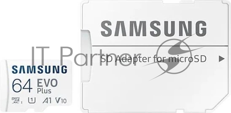 Флеш карта microSD 64GB SAMSUNG EVO PLUS microSDXC Class 10, UHS-I, (SD адаптер) 130MB/s