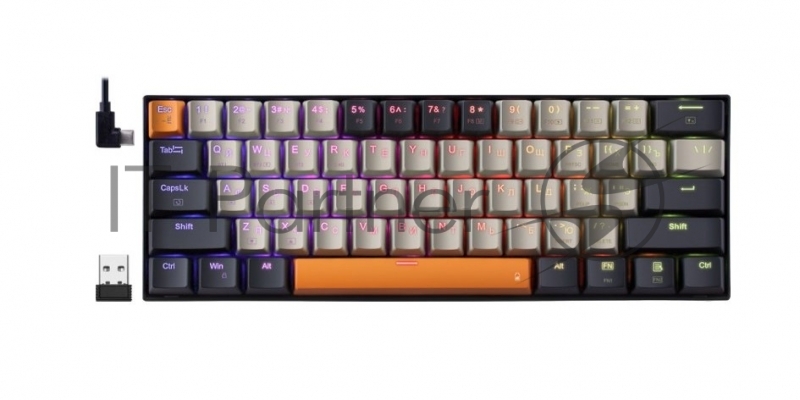 Клавиатура DEFENDER WIRELESS CARAXES PRO RU RGB REDRAGON 71554