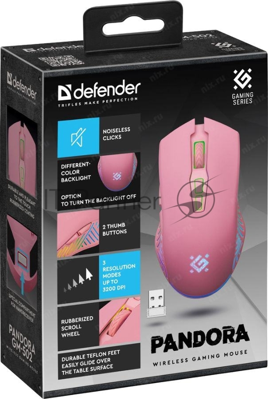 Мышка DEFENDER OPTICAL PANDORA GM-502 52501 PINK