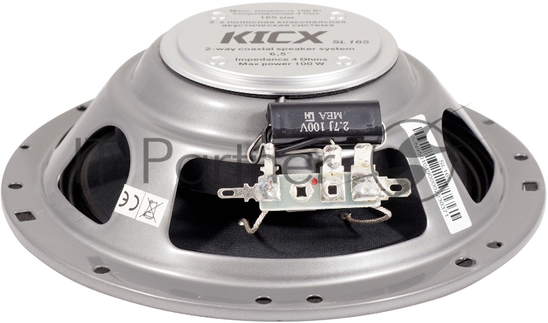 Колонки автомобильные Kicx SL-165 100Вт 91дБ 4Ом 16.5см (6 1/2дюйм) (ком.:2кол.) коаксиальные двухполосные