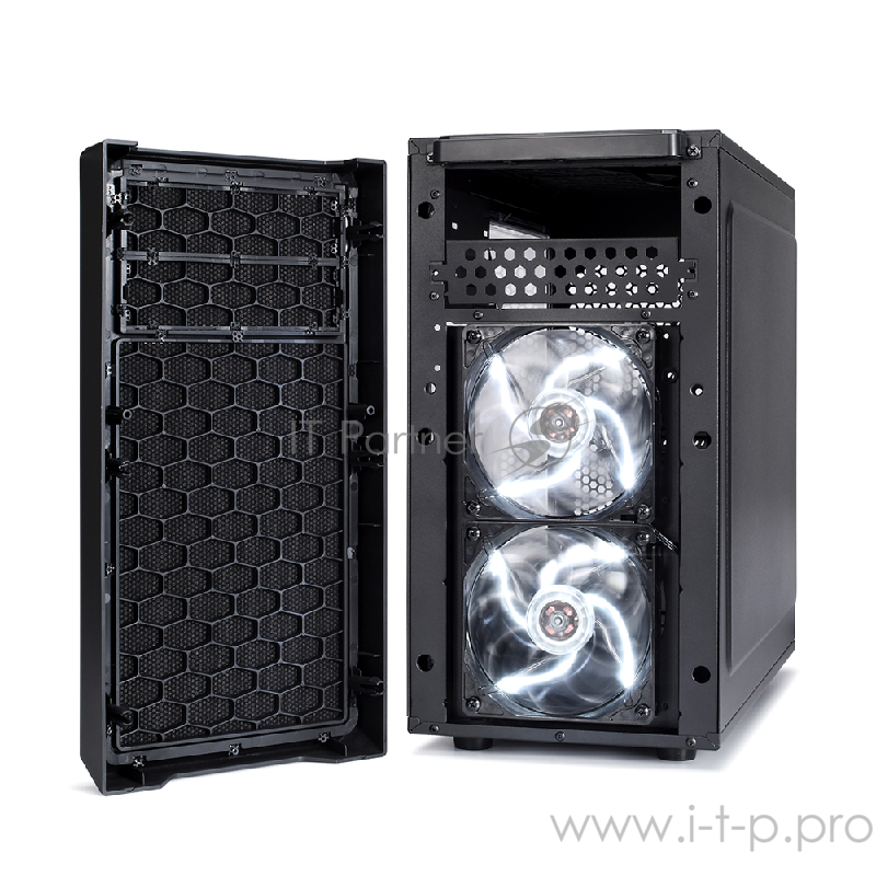 Корпус Minitower Fractal Design Focus Mini FD-CA-FOCUS-MINI-BK-W, mATX, черный (без БП)