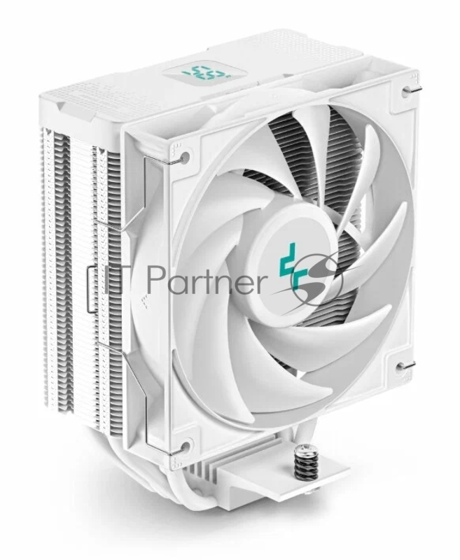 Кулер DEEPCOOL AG400 DIGITAL WH LGA1700/1200/115X/AM5/AM4 (9шт/кор, TDP 220W, PWM, Fan 120mm, 4 тепл. трубки, черный) RET