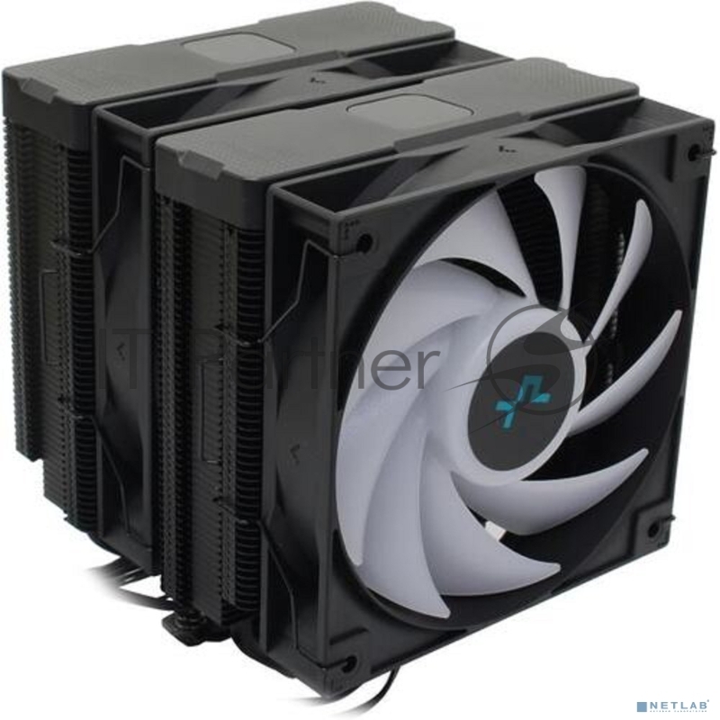 Кулер DEEPCOOL AG620 DIGITAL BK ARGB LGA1700/1200/115X/AM5/AM4 (8шт/кор, TDP 260W, PWM, DUAL Fan 120mm, 6 тепл. трубок, черный) RET