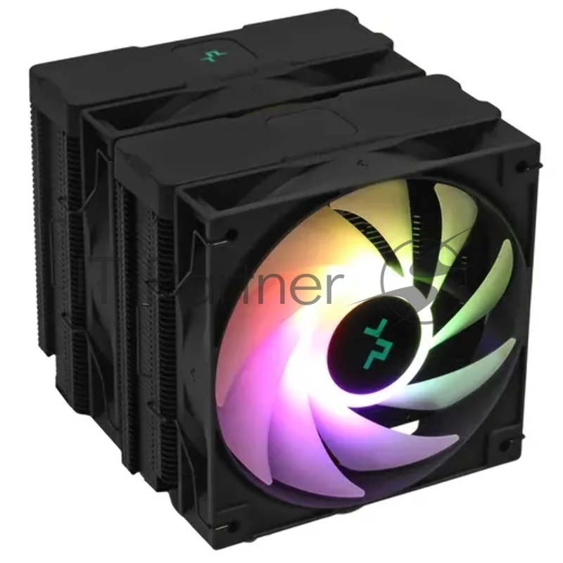 Кулер DEEPCOOL AG620 DIGITAL BK ARGB LGA1700/1200/115X/AM5/AM4 (8шт/кор, TDP 260W, PWM, DUAL Fan 120mm, 6 тепл. трубок, черный) RET
