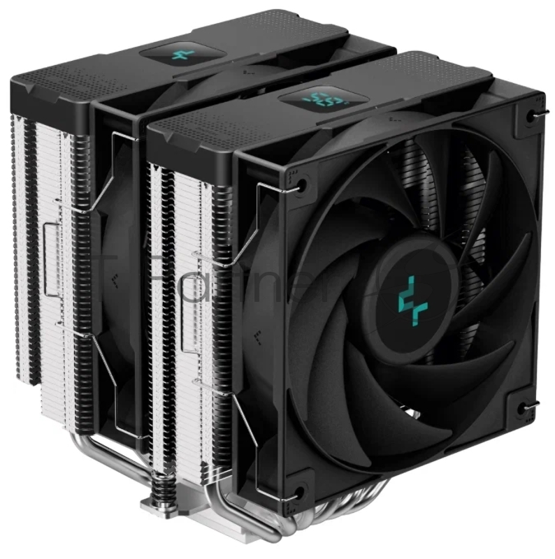 Кулер DEEPCOOL AG620 DIGITAL LGA1700/1200/115X/AM5/AM4 (8шт/кор, TDP 260W, PWM, DUAL Fan 120mm, 6 тепл. трубок, черный) RET