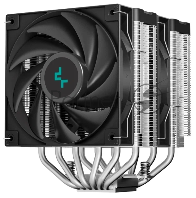 Кулер DEEPCOOL AG620 DIGITAL LGA1700/1200/115X/AM5/AM4 (8шт/кор, TDP 260W, PWM, DUAL Fan 120mm, 6 тепл. трубок, черный) RET