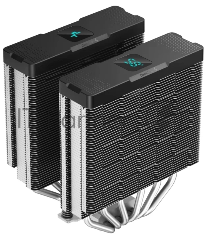 Кулер DEEPCOOL AG620 DIGITAL LGA1700/1200/115X/AM5/AM4 (8шт/кор, TDP 260W, PWM, DUAL Fan 120mm, 6 тепл. трубок, черный) RET