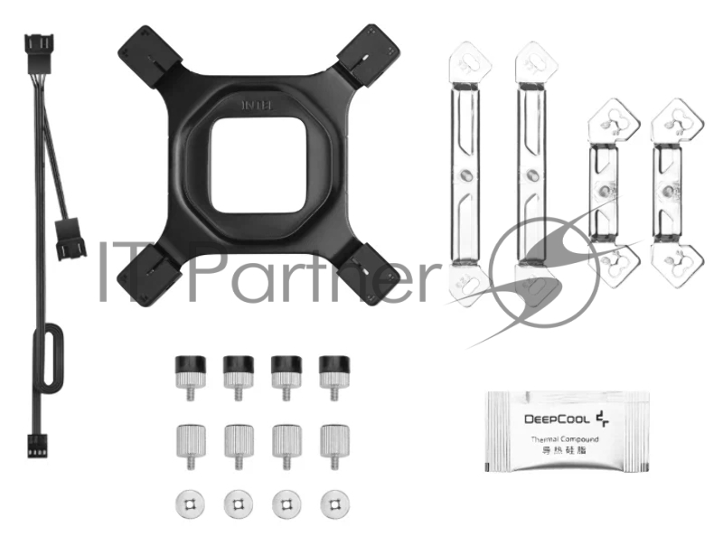 Кулер DEEPCOOL AG620 DIGITAL LGA1700/1200/115X/AM5/AM4 (8шт/кор, TDP 260W, PWM, DUAL Fan 120mm, 6 тепл. трубок, черный) RET