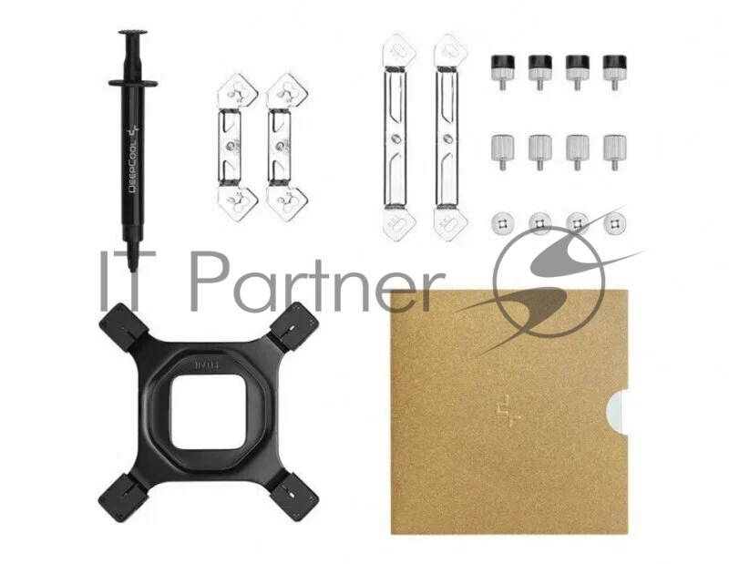 Кулер DEEPCOOL AN600 LGA1700/1200/115X/AM5/AM4 низкопрофильный 67mm (18шт/кор, TDP 180W, PWM, White LED Fan 120mm, 6 тепл. трубок, Copper Base, черный) RET