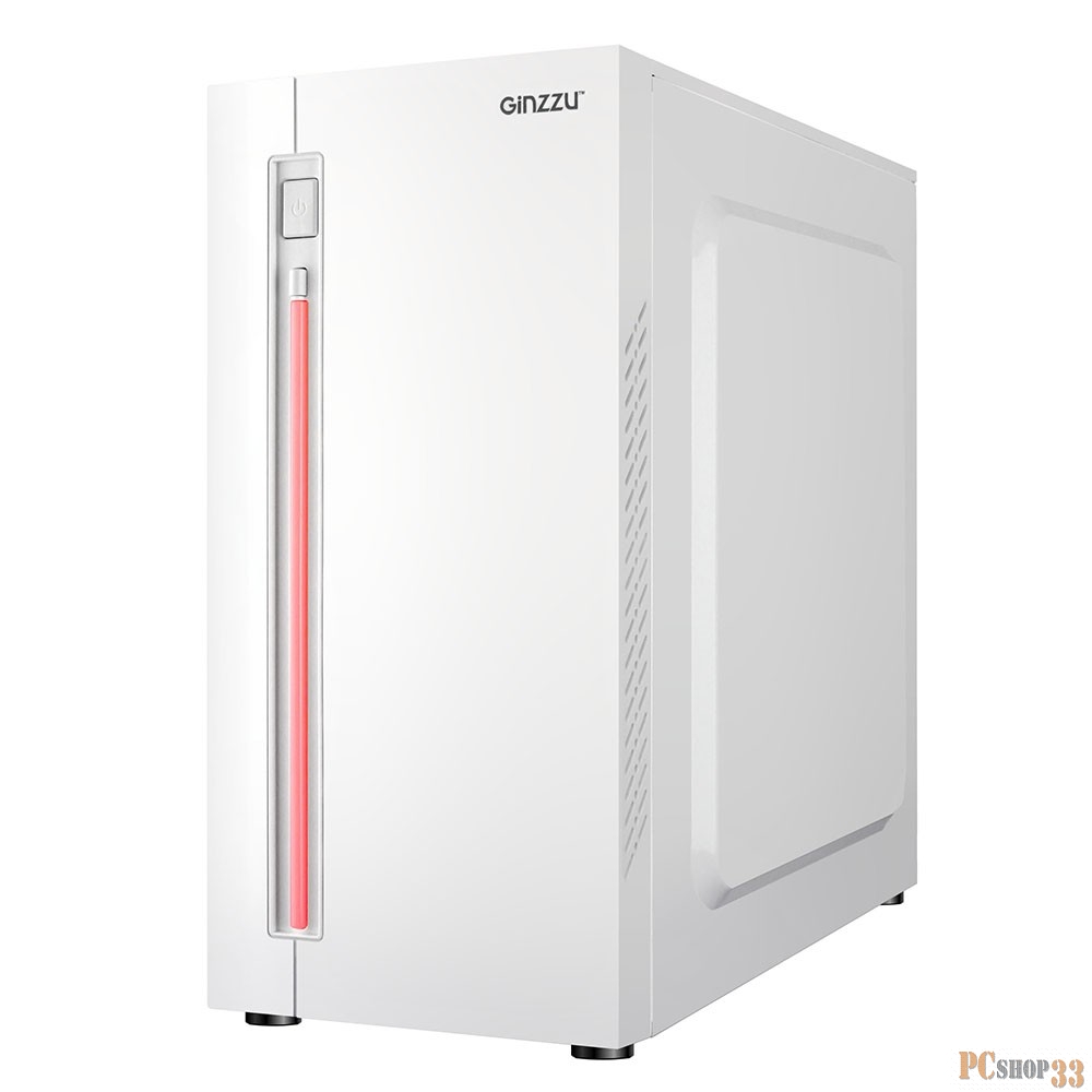 Корпус компьютерный Ginzzu D390 2*USB 2.0,AU White Window