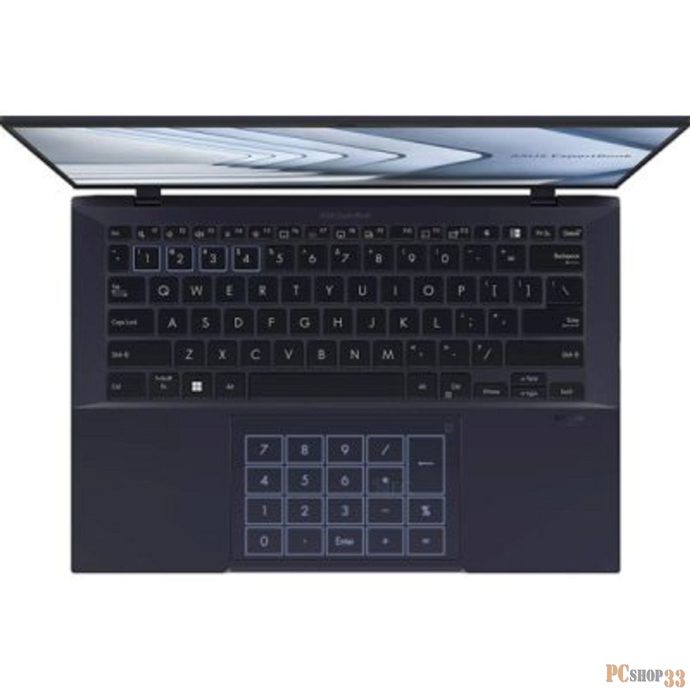 Ноутбук Asus ExpertBook B9 B9403CVA-KM0500X Core i7 1365U 32Gb SSD2Tb Intel Iris Xe graphics 14 OLED WQXGA+ (2880x1800) Windows 11 Professional black WiFi BT Cam Bag (90NX05W1-M00NK0)