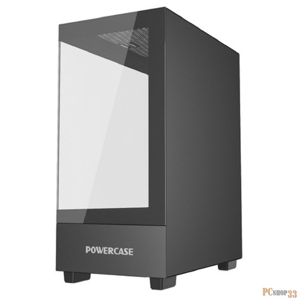 Корпус компьютерный Powercase Vision Micro M, Tempered Glass, чёрный, mATX (CVMMB-L0)