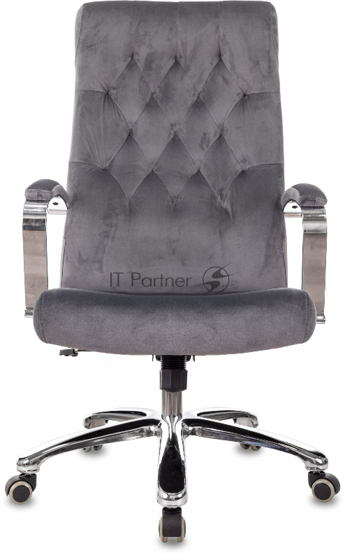 Кресло руководителя Бюрократ T-9928SL Fabric серый Italia 26 крестов. металл хром