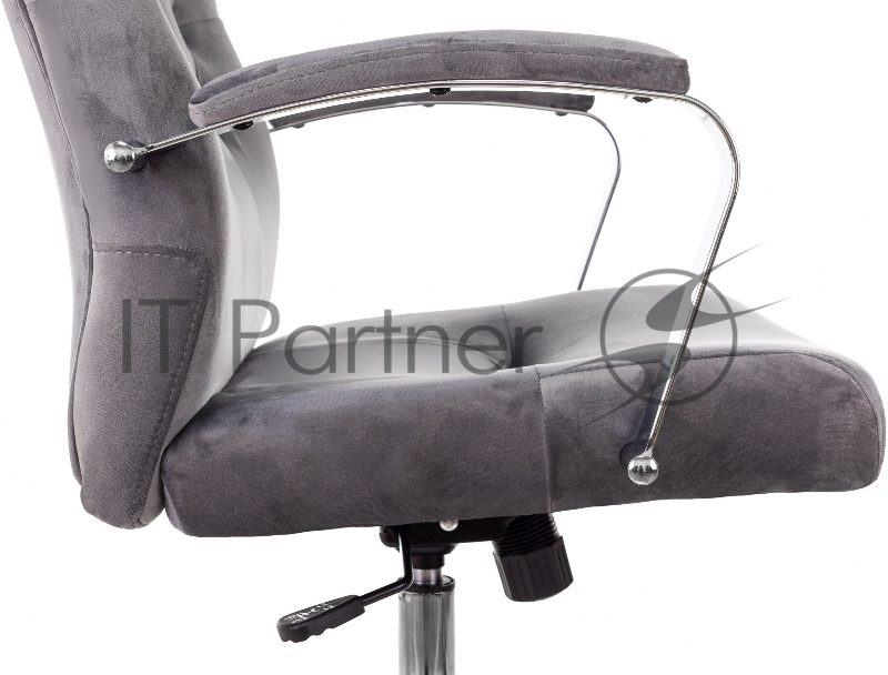 Кресло руководителя Бюрократ T-9928SL Fabric серый Italia 26 крестов. металл хром