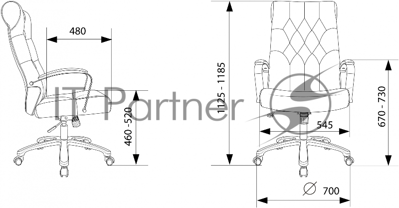 Кресло руководителя Бюрократ T-9928SL Fabric черный Italia Black крестов. металл хром