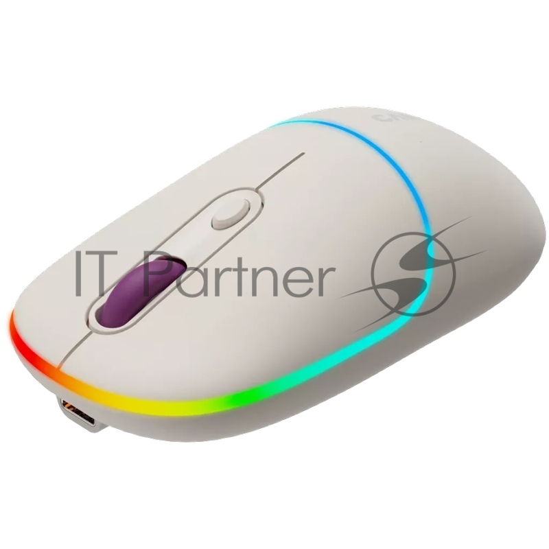Мышь CANYON MW-22, 2 in 1 Wireless optical mouse with 4 buttons,Silent switch for right/left keys,DPI 800/1200/1600, 2 mode(BT/ 2.4GHz), 650mAh Li-poly battery,RGB backlight,Rice, cable length 0.8m, 110*62*34.2mm, 0.085kg